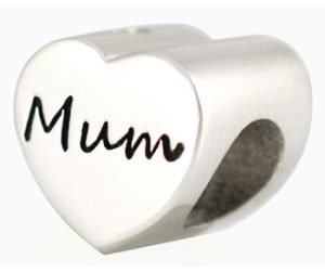 Mum Heart Tribute Bead - 925 SS
